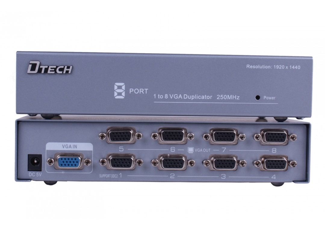 Bộ chia VGA 8 cổng DTech DT7258 250MHz